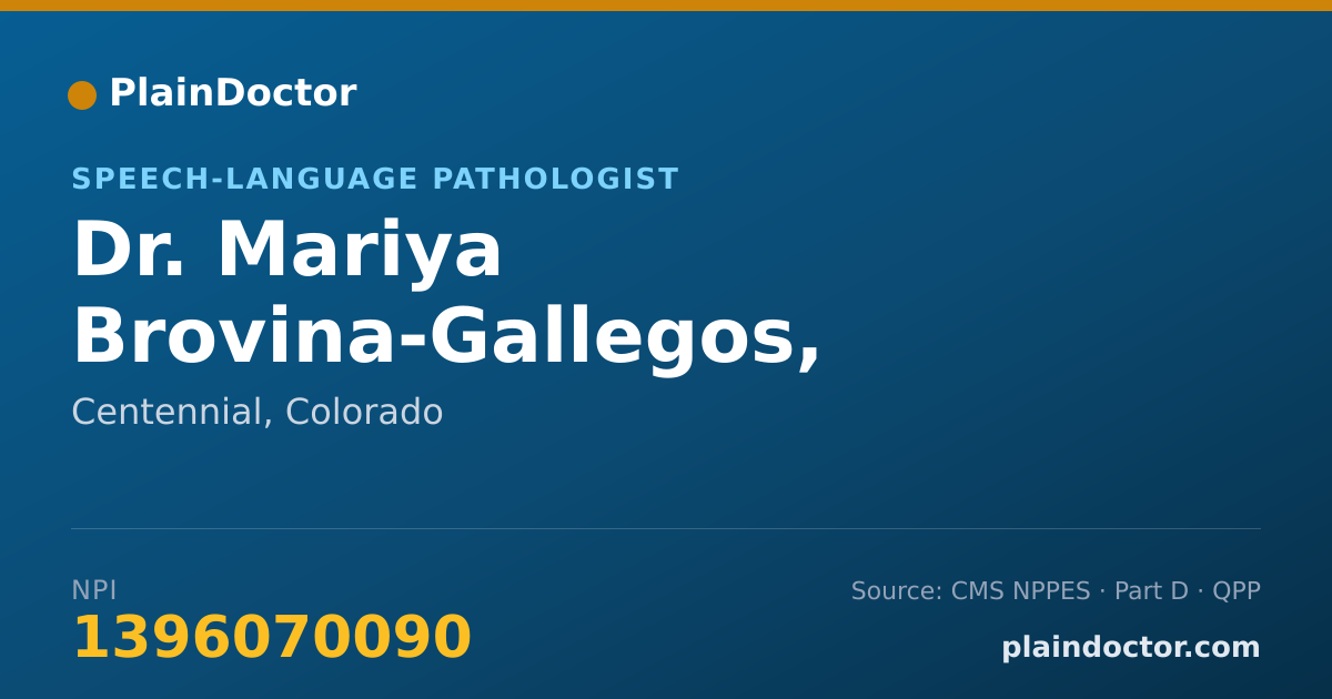 Shareable card for Mariya Brovina-Gallegos, M.S., CCC-SLP - Speech-Language Pathologist, Centennial, CO