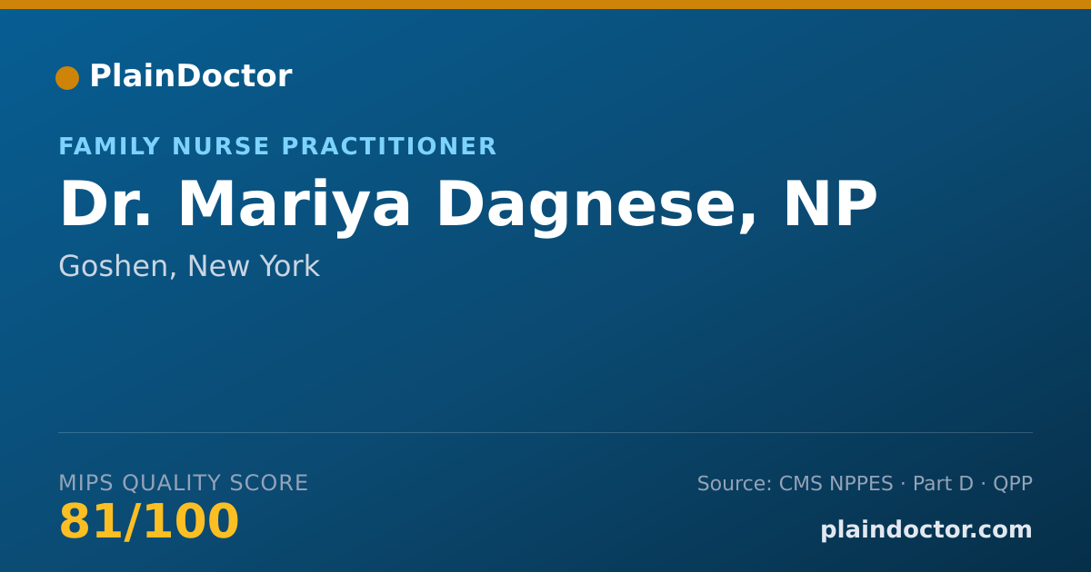 Shareable card for Mariya Dagnese, NP - Family Nurse Practitioner, Goshen, NY