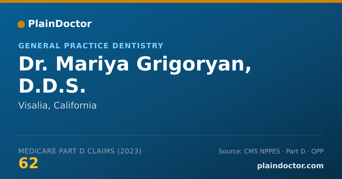 Shareable card for Mariya Grigoryan, D.D.S. - General Practice Dentistry, Visalia, CA