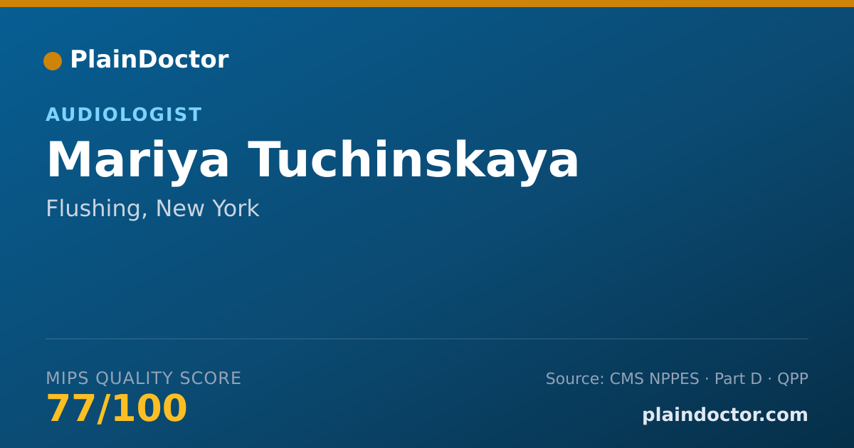 Shareable card for Mariya Tuchinskaya - Audiologist, Flushing, NY
