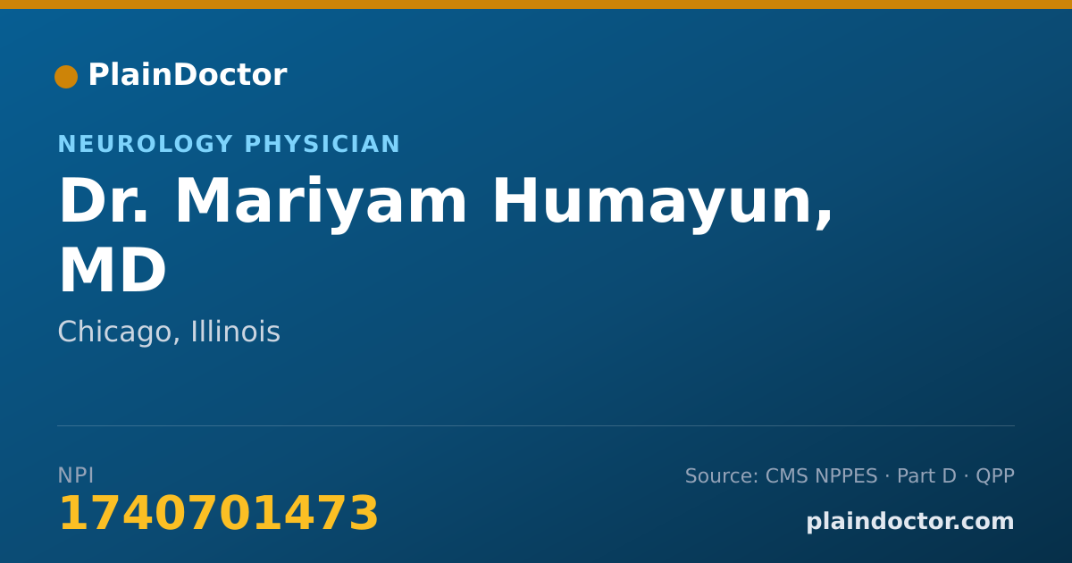 Shareable card for Mariyam Humayun, MD - Neurology Physician, Chicago, IL