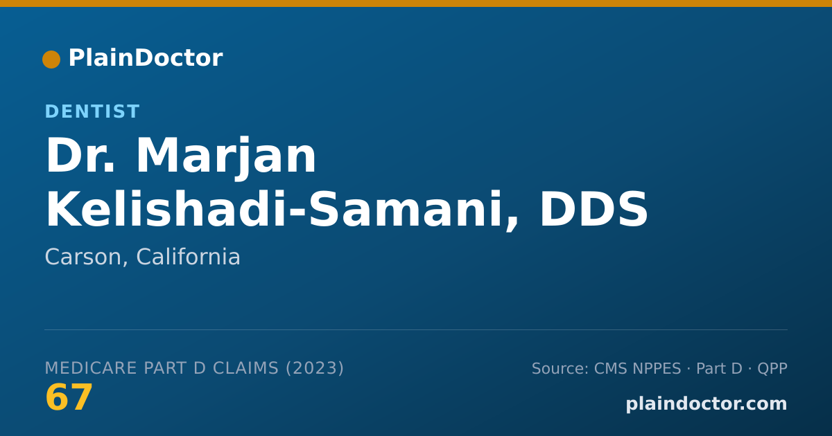 Shareable card for Marjan Kelishadi-Samani, DDS - Dentist, Carson, CA