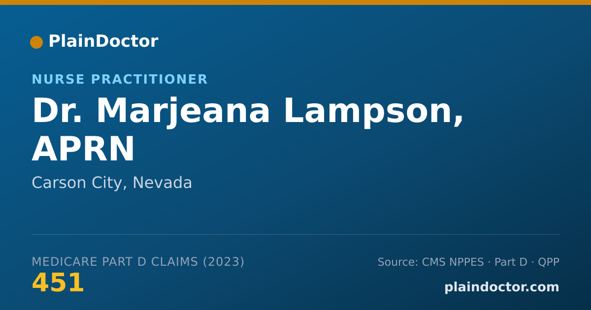 Shareable card for Marjeana Lampson, APRN - Nurse Practitioner, Carson City, NV