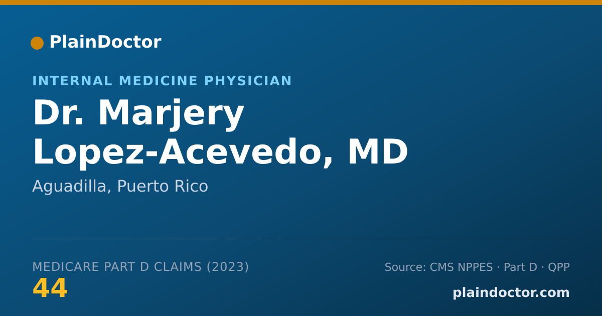 Shareable card for Marjery Lopez-Acevedo, MD - Internal Medicine Physician, Aguadilla, PR