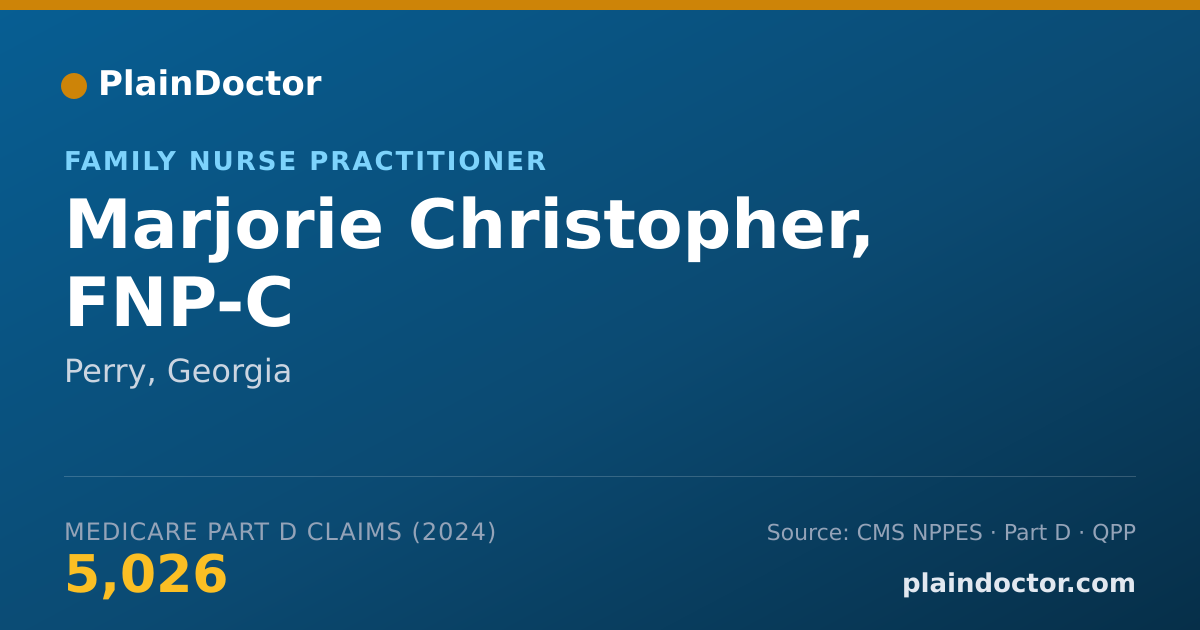 Shareable card for Marjorie Christopher, FNP-C - Family Nurse Practitioner, Perry, GA