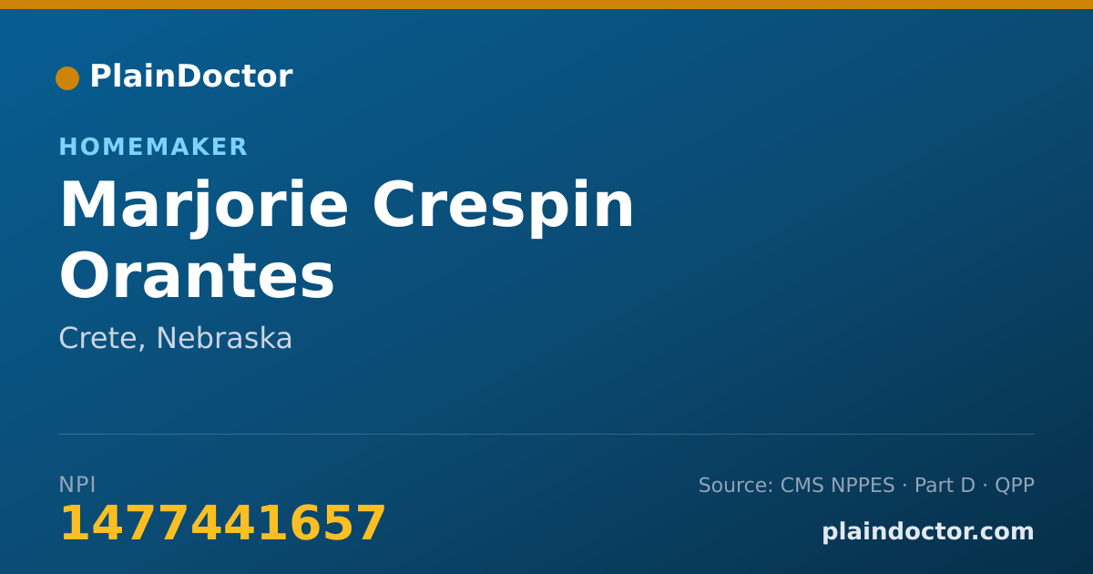 Shareable card for Marjorie Crespin Orantes - Homemaker, Crete, NE