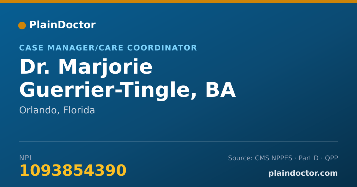 Shareable card for Marjorie Guerrier-Tingle, BA - Case Manager/Care Coordinator, Orlando, FL