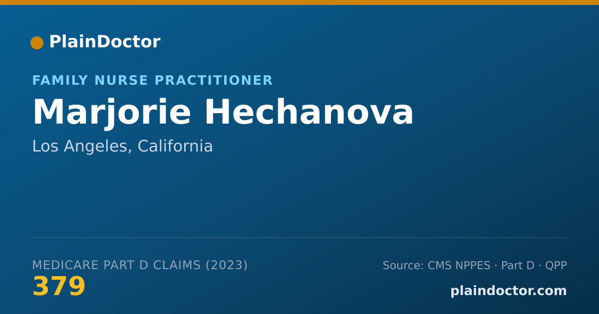 Shareable card for Marjorie Hechanova - Family Nurse Practitioner, Los Angeles, CA
