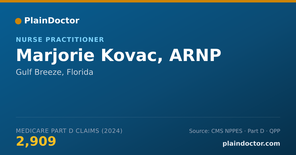 Shareable card for Marjorie Kovac, ARNP - Nurse Practitioner, Gulf Breeze, FL