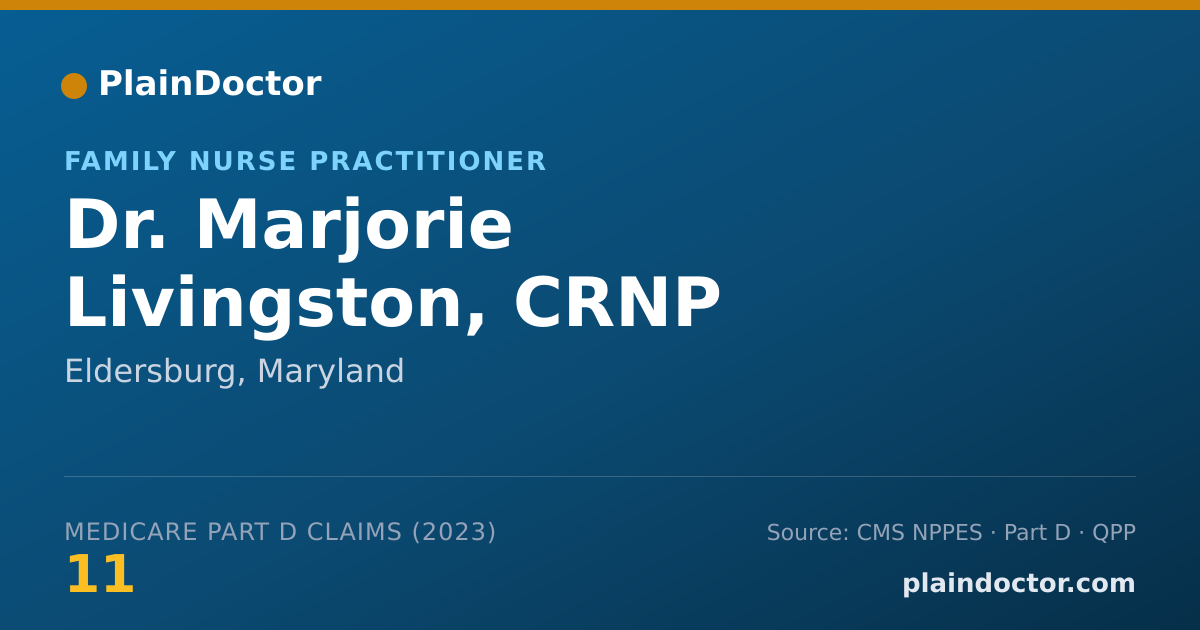 Shareable card for Marjorie Livingston, CRNP - Family Nurse Practitioner, Eldersburg, MD