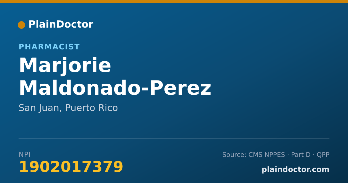 Shareable card for Marjorie Maldonado-Perez - Pharmacist, San Juan, PR