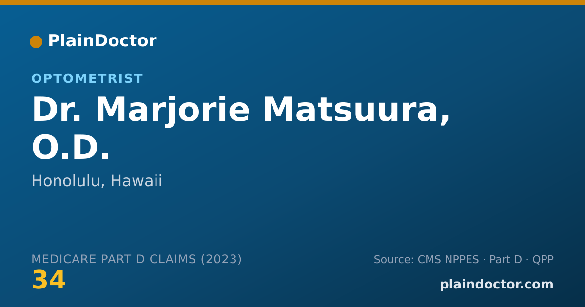 Shareable card for Marjorie Matsuura, O.D. - Optometrist, Honolulu, HI
