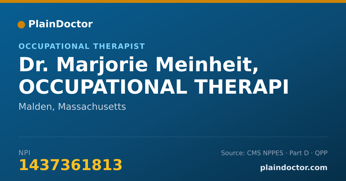 Shareable card for Marjorie Meinheit, OCCUPATIONAL THERAPI - Occupational Therapist, Malden, MA