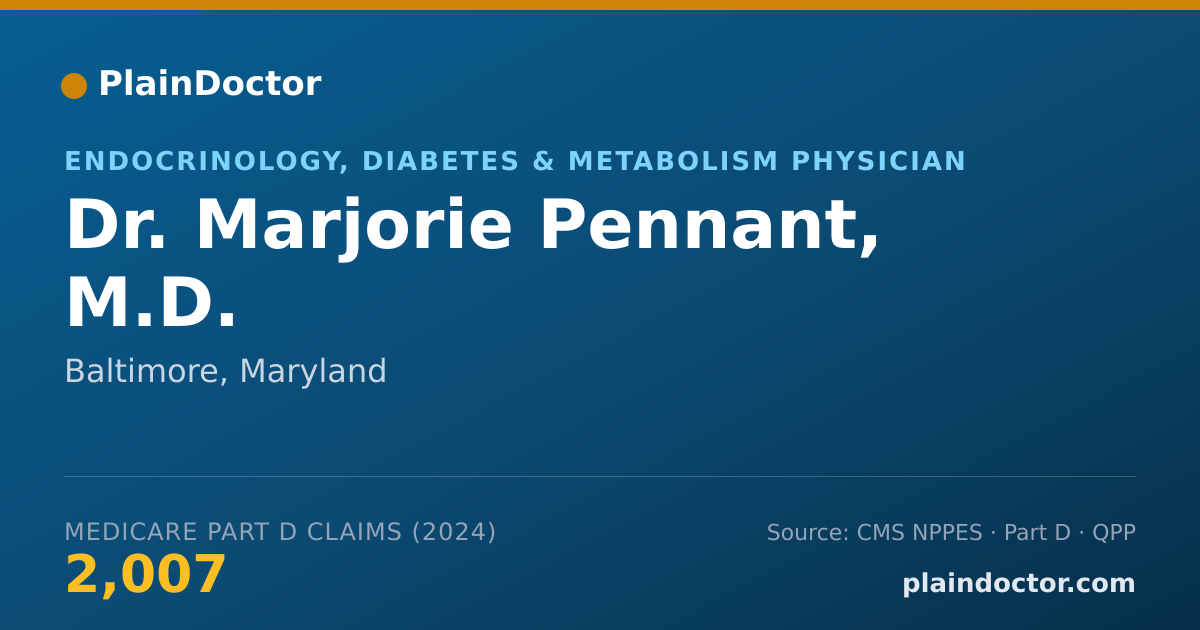 Shareable card for Marjorie Pennant, M.D. - Endocrinology, Diabetes & Metabolism Physician, Baltimore, MD