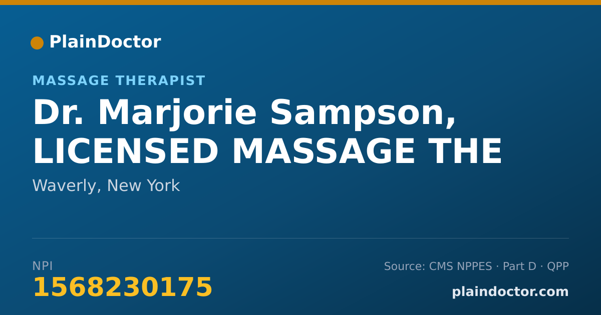 Shareable card for Marjorie Sampson, LICENSED MASSAGE THE - Massage Therapist, Waverly, NY