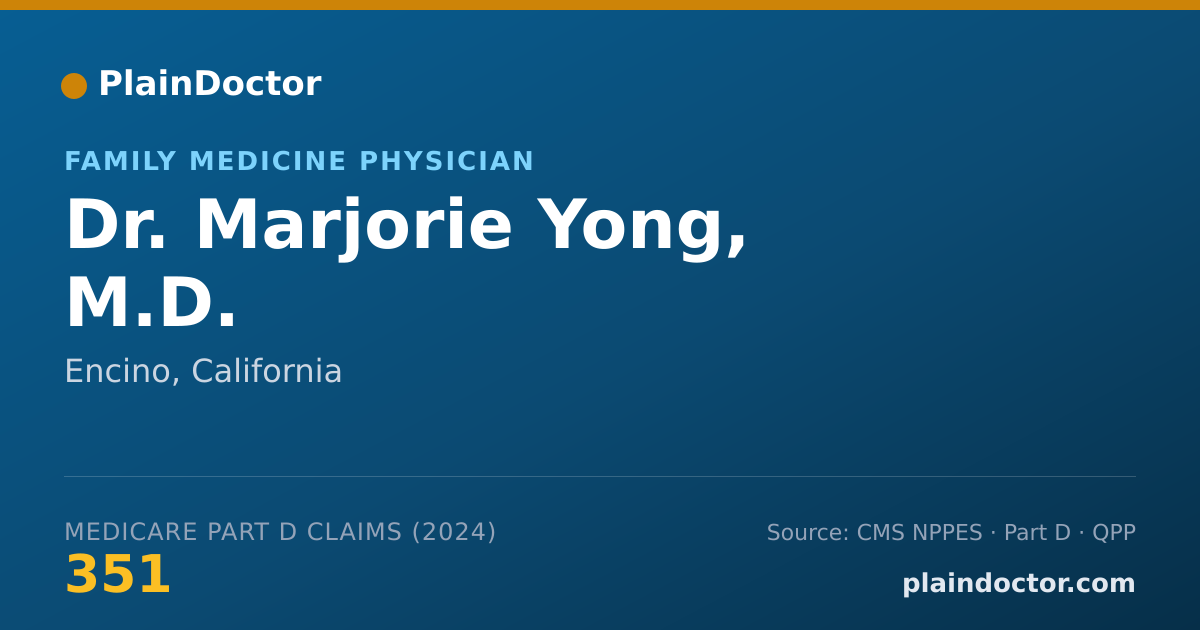 Shareable card for Marjorie Yong, M.D. - Family Medicine Physician, Encino, CA