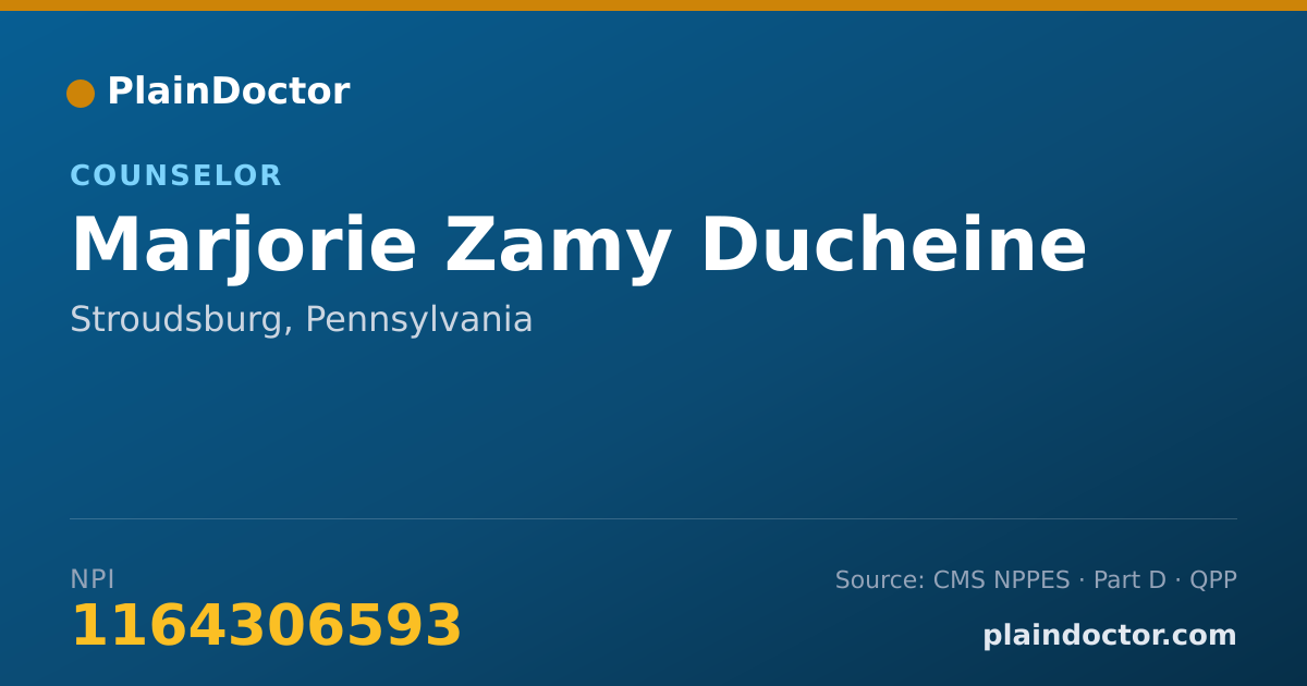 Shareable card for Marjorie Zamy Ducheine - Counselor, Stroudsburg, PA