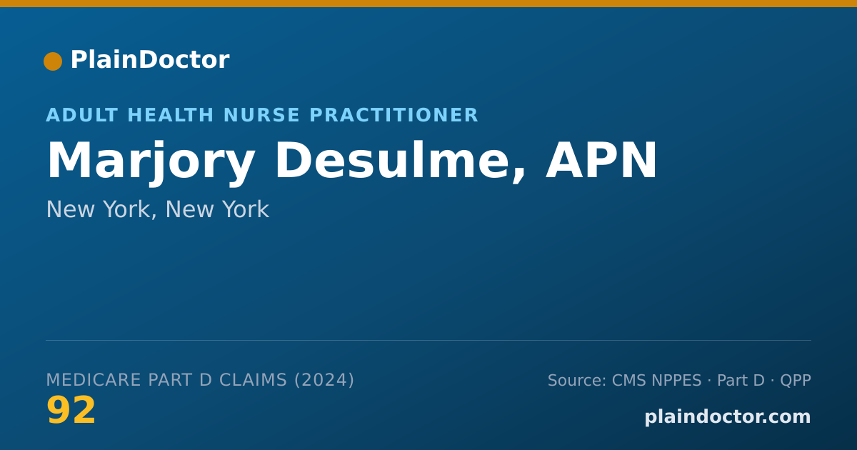 Shareable card for Marjory Desulme, APN - Adult Health Nurse Practitioner, New York, NY