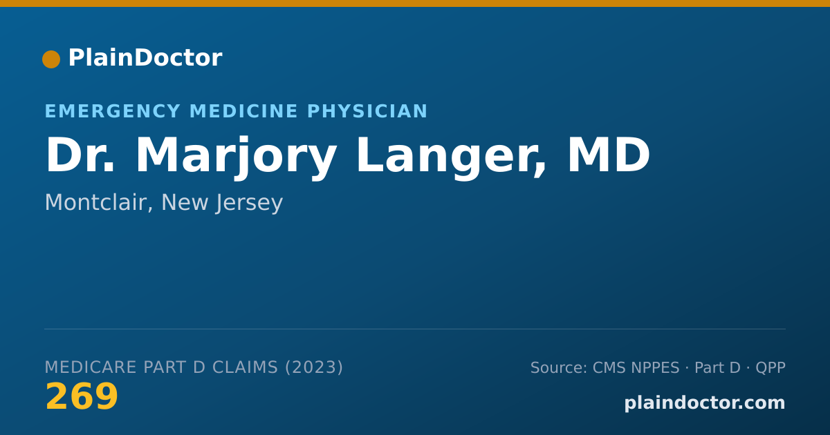Shareable card for Marjory Langer, MD - Emergency Medicine Physician, Montclair, NJ