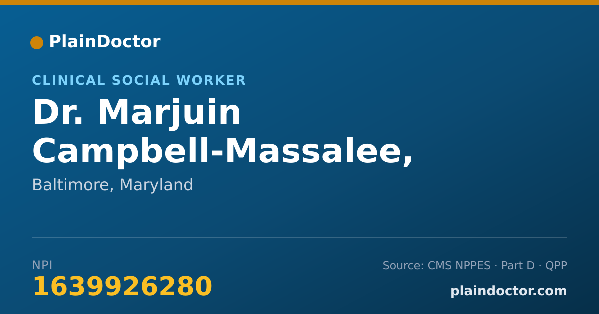 Shareable card for Marjuin Campbell-Massalee, LCSW-C - Clinical Social Worker, Baltimore, MD