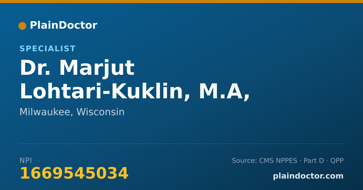 Shareable card for Marjut Lohtari-Kuklin, M.A, O.T.R. - Specialist, Milwaukee, WI
