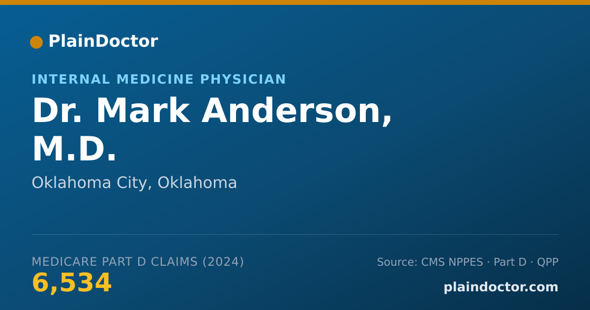 Shareable card for Mark Anderson, M.D. - Internal Medicine Physician, Oklahoma City, OK