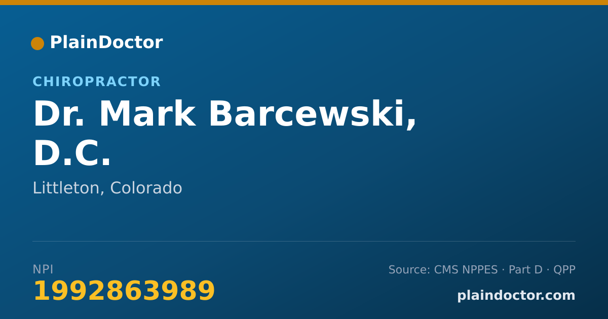 Shareable card for Mark Barcewski, D.C. - Chiropractor, Littleton, CO