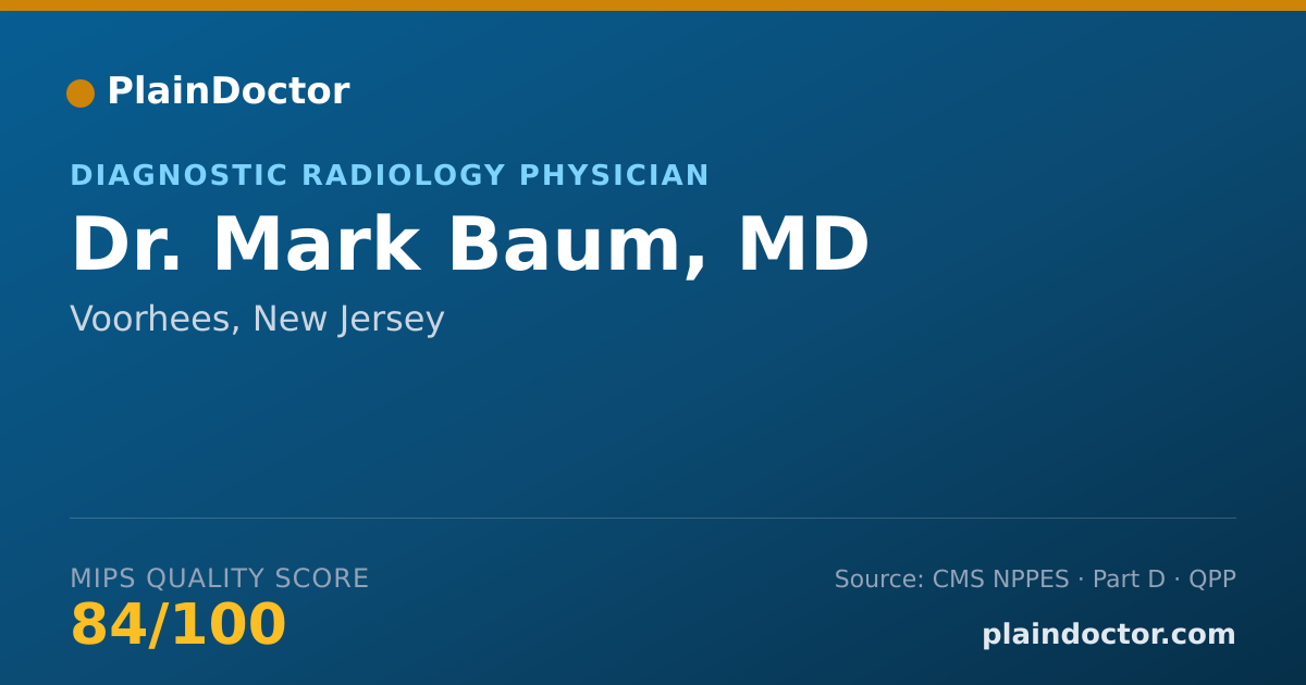 Shareable card for Mark Baum, MD - Diagnostic Radiology Physician, Voorhees, NJ