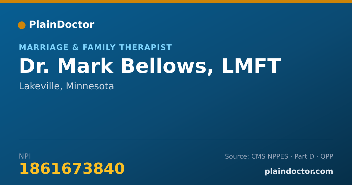 Shareable card for Mark Bellows, LMFT - Marriage & Family Therapist, Lakeville, MN