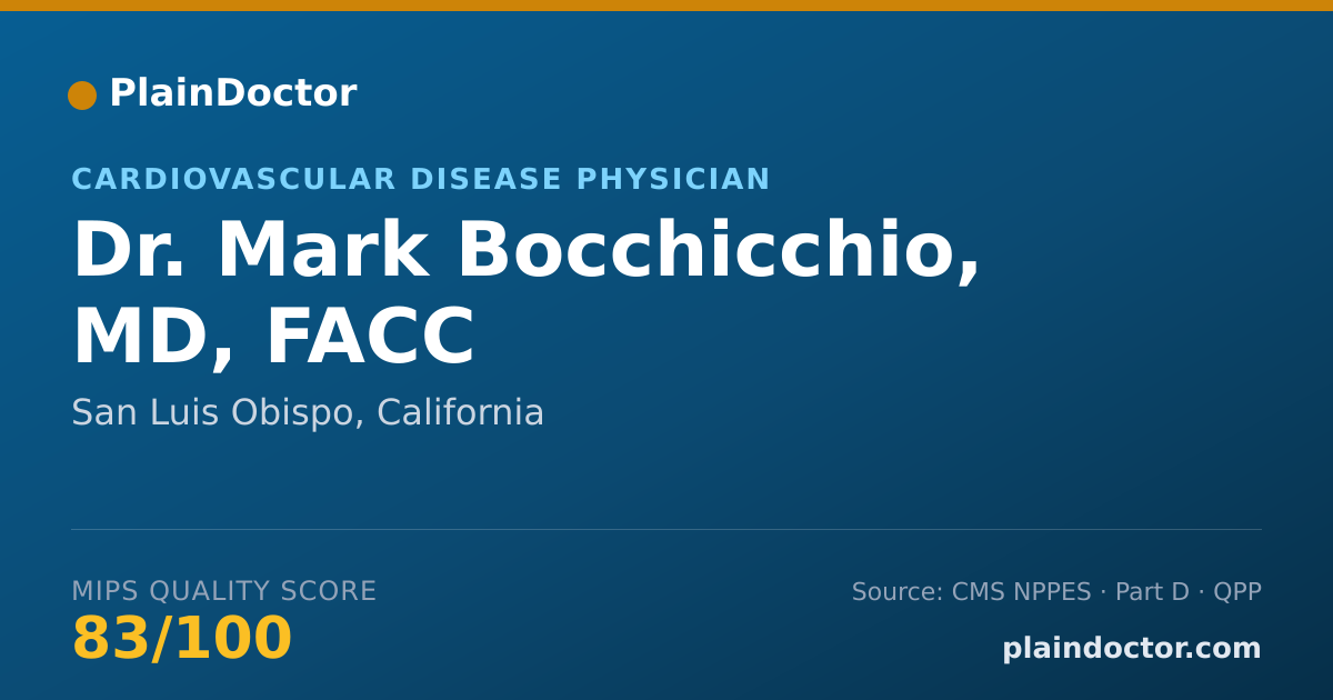 Shareable card for Mark Bocchicchio, MD, FACC - Cardiovascular Disease Physician, San Luis Obispo, CA