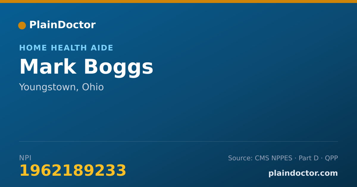 Shareable card for Mark Boggs - Home Health Aide, Youngstown, OH