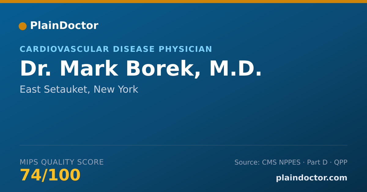 Shareable card for Mark Borek, M.D. - Cardiovascular Disease Physician, East Setauket, NY