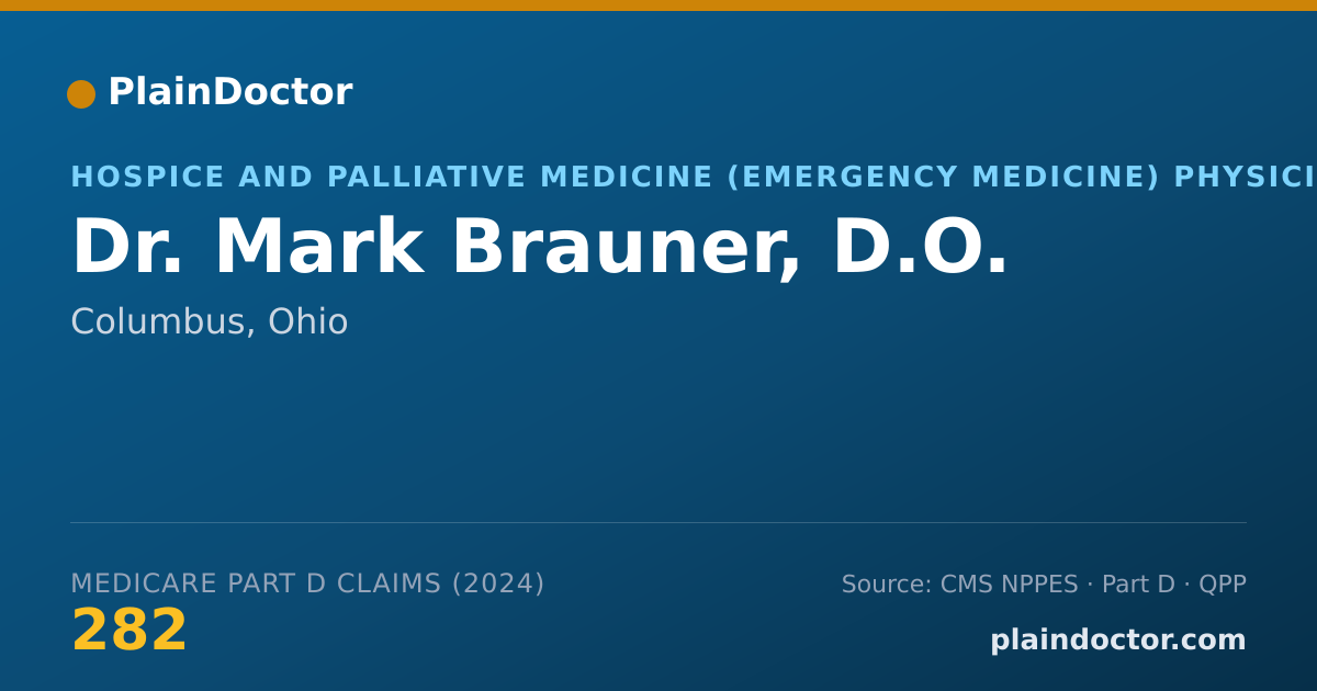 Shareable card for Mark Brauner, D.O. - Hospice and Palliative Medicine (Emergency Medicine) Physician, Columbus, OH