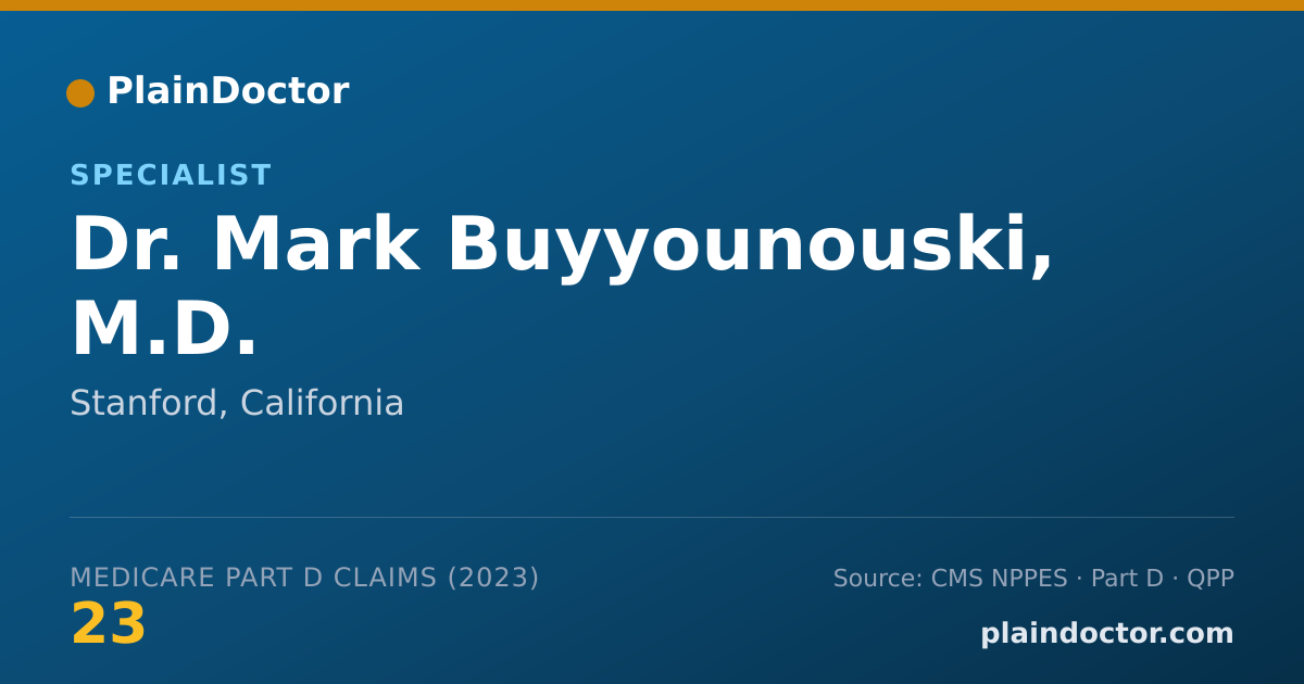 Shareable card for Mark Buyyounouski, M.D. - Specialist, Stanford, CA