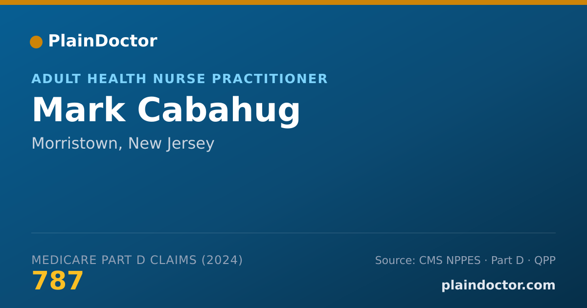 Shareable card for Mark Cabahug - Adult Health Nurse Practitioner, Morristown, NJ