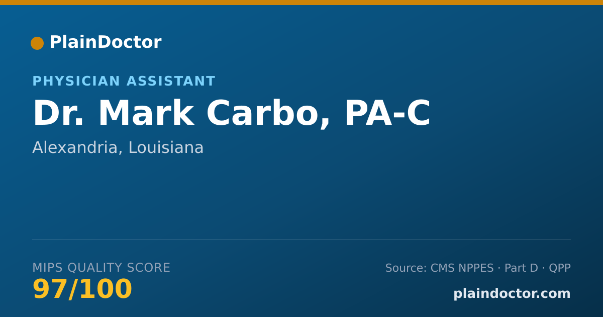 Shareable card for Mark Carbo, PA-C - Physician Assistant, Alexandria, LA