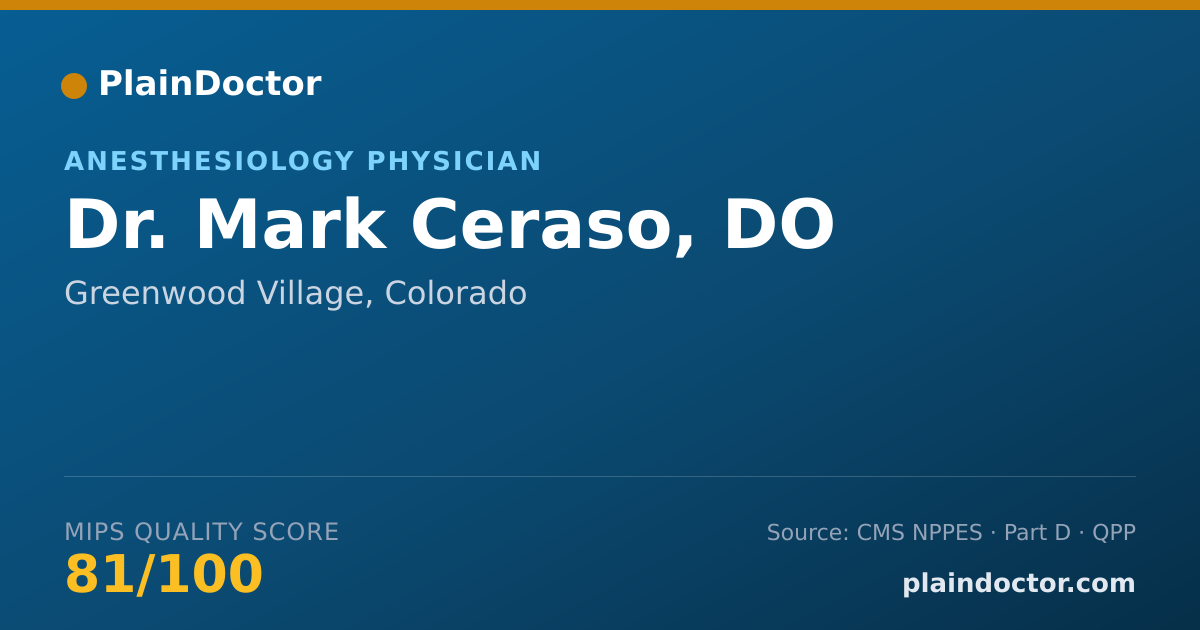 Shareable card for Mark Ceraso, DO - Anesthesiology Physician, Greenwood Village, CO