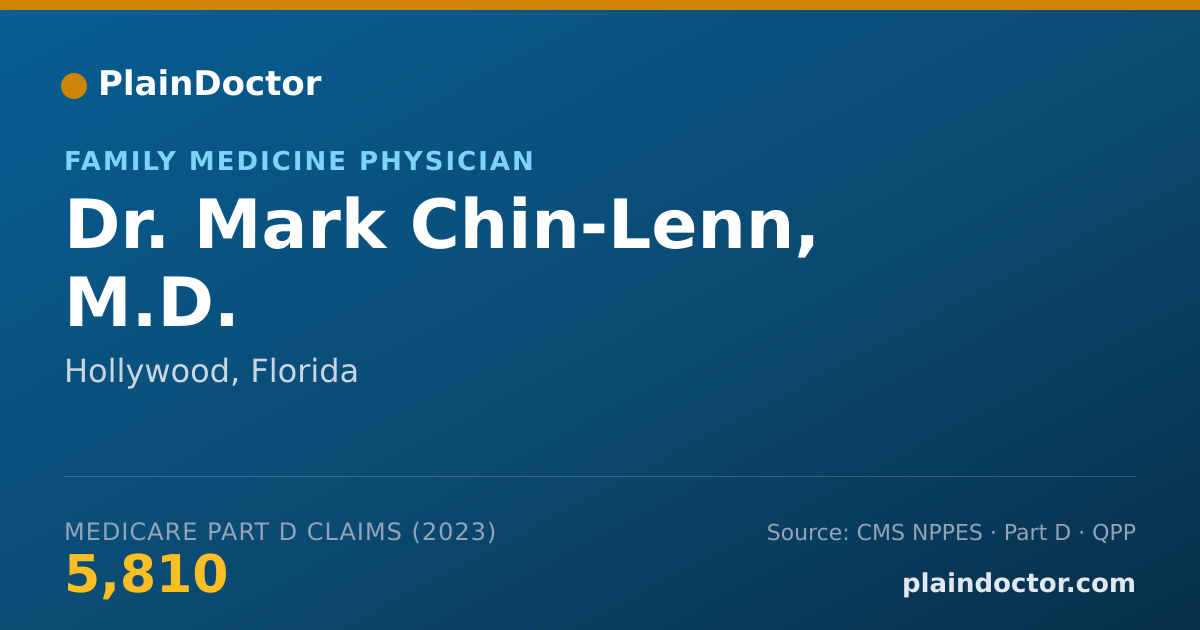 Shareable card for Mark Chin-Lenn, M.D. - Family Medicine Physician, Hollywood, FL