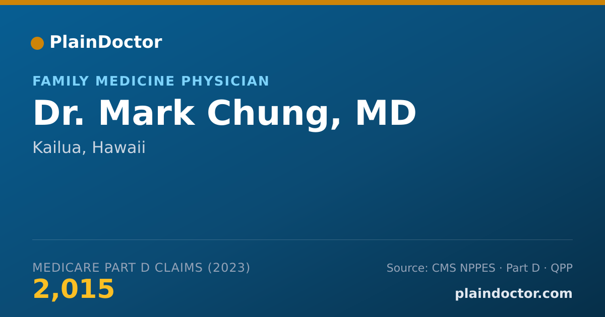 Shareable card for Mark Chung, MD - Family Medicine Physician, Kailua, HI