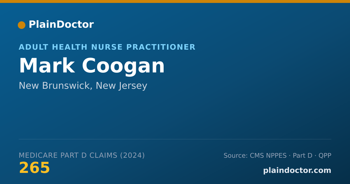 Shareable card for Mark Coogan - Adult Health Nurse Practitioner, New Brunswick, NJ