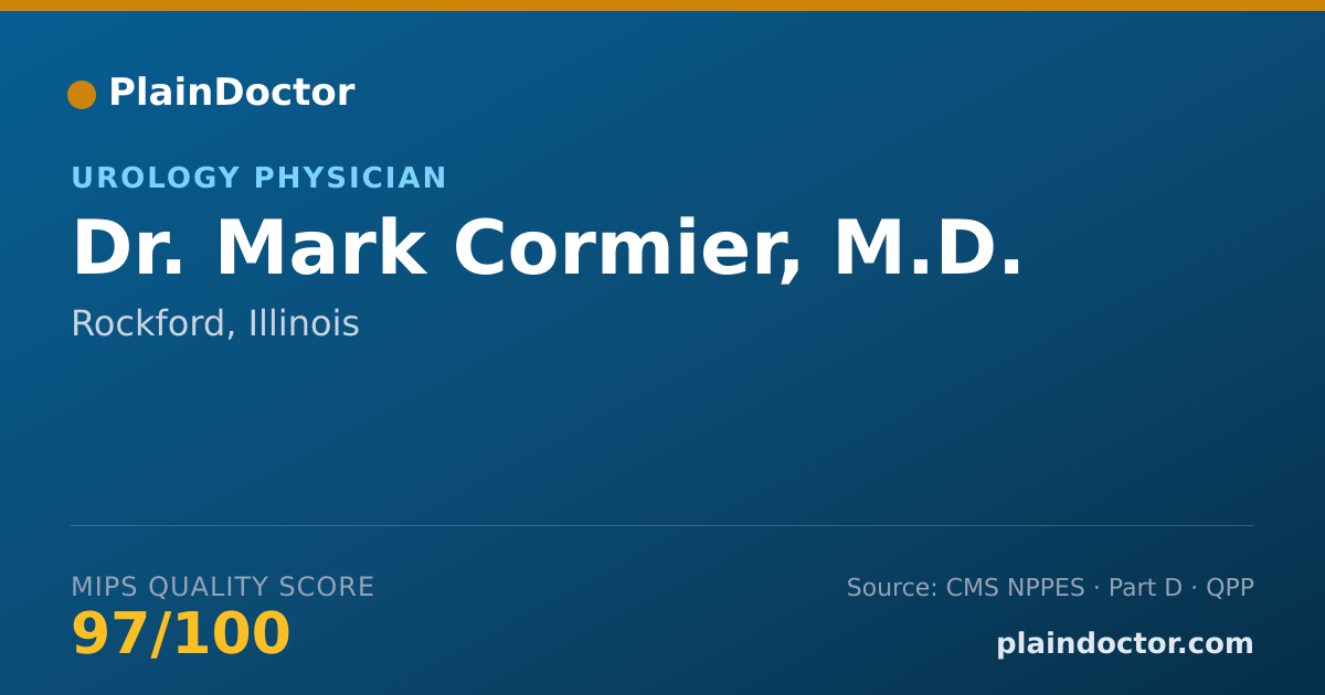 Shareable card for Mark Cormier, M.D. - Urology Physician, Rockford, IL