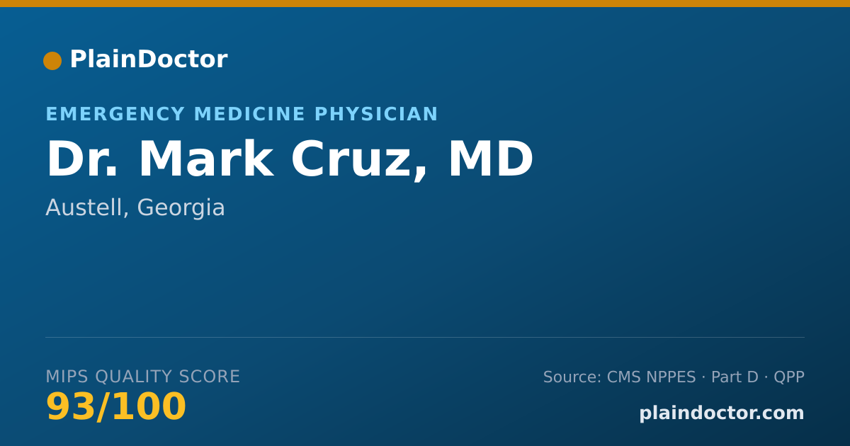 Shareable card for Mark Cruz, MD - Emergency Medicine Physician, Austell, GA