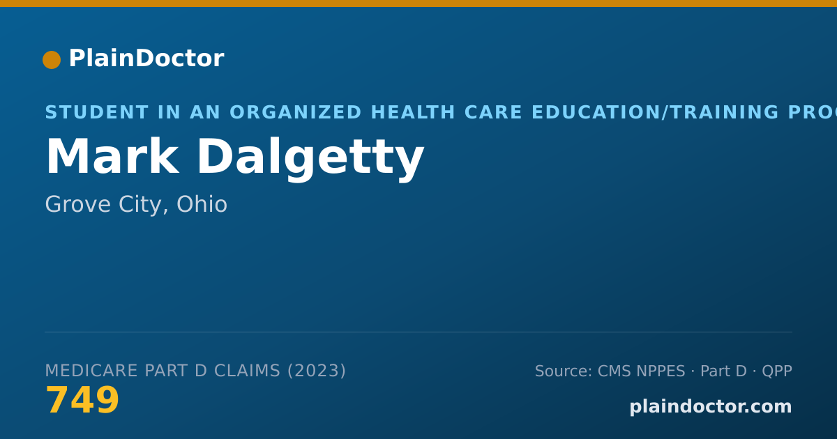 Shareable card for Mark Dalgetty - Student in an Organized Health Care Education/Training Program, Grove City, OH