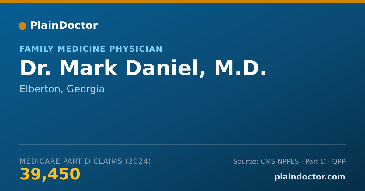 Shareable card for Mark Daniel, M.D. - Family Medicine Physician, Elberton, GA