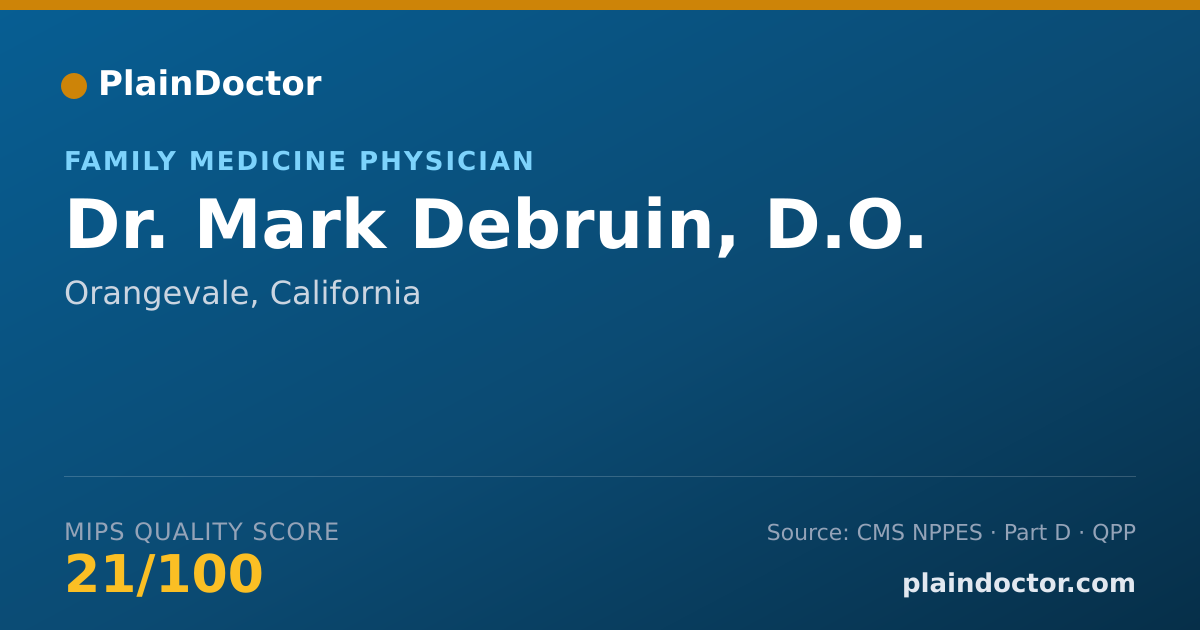 Shareable card for Mark Debruin, D.O. - Family Medicine Physician, Orangevale, CA