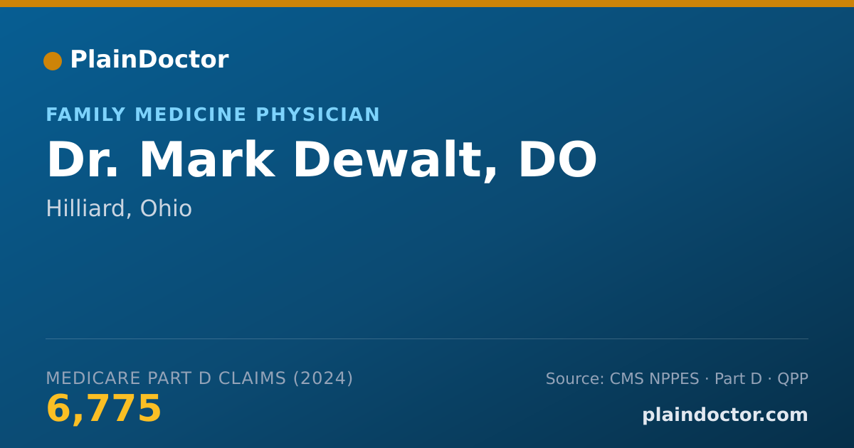 Shareable card for Mark Dewalt, DO - Family Medicine Physician, Hilliard, OH