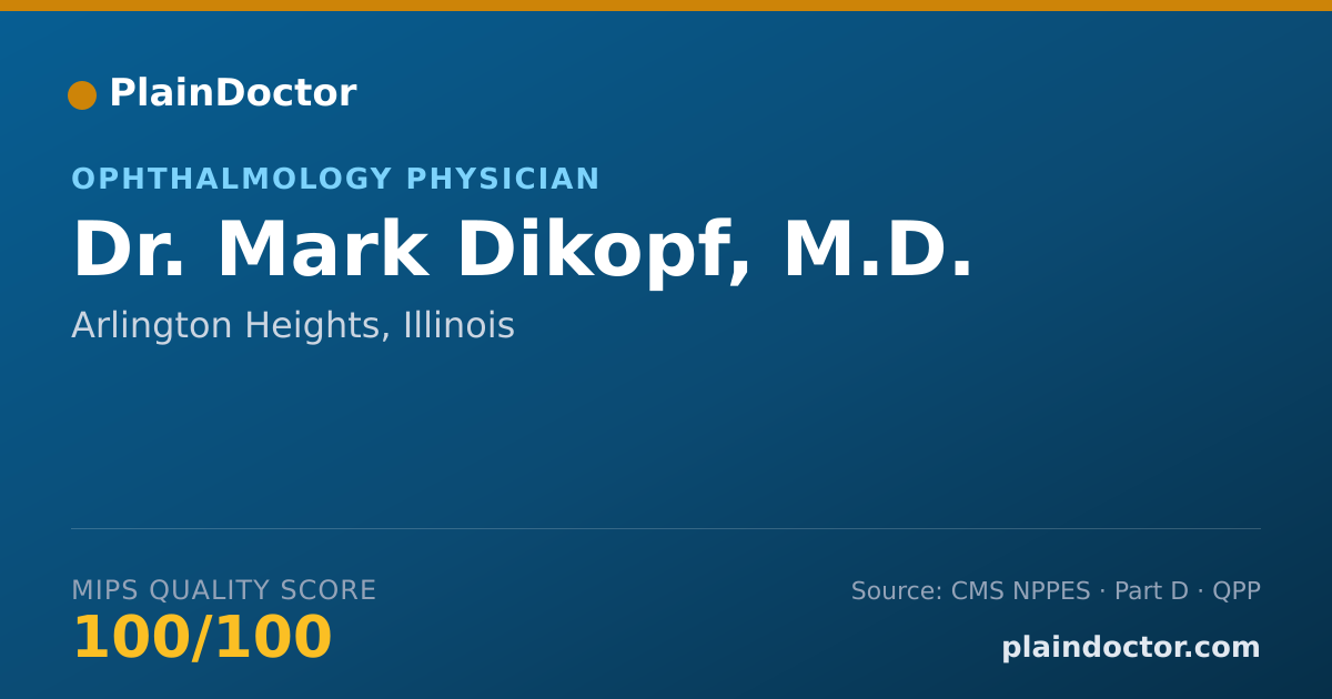Shareable card for Mark Dikopf, M.D. - Ophthalmology Physician, Arlington Heights, IL