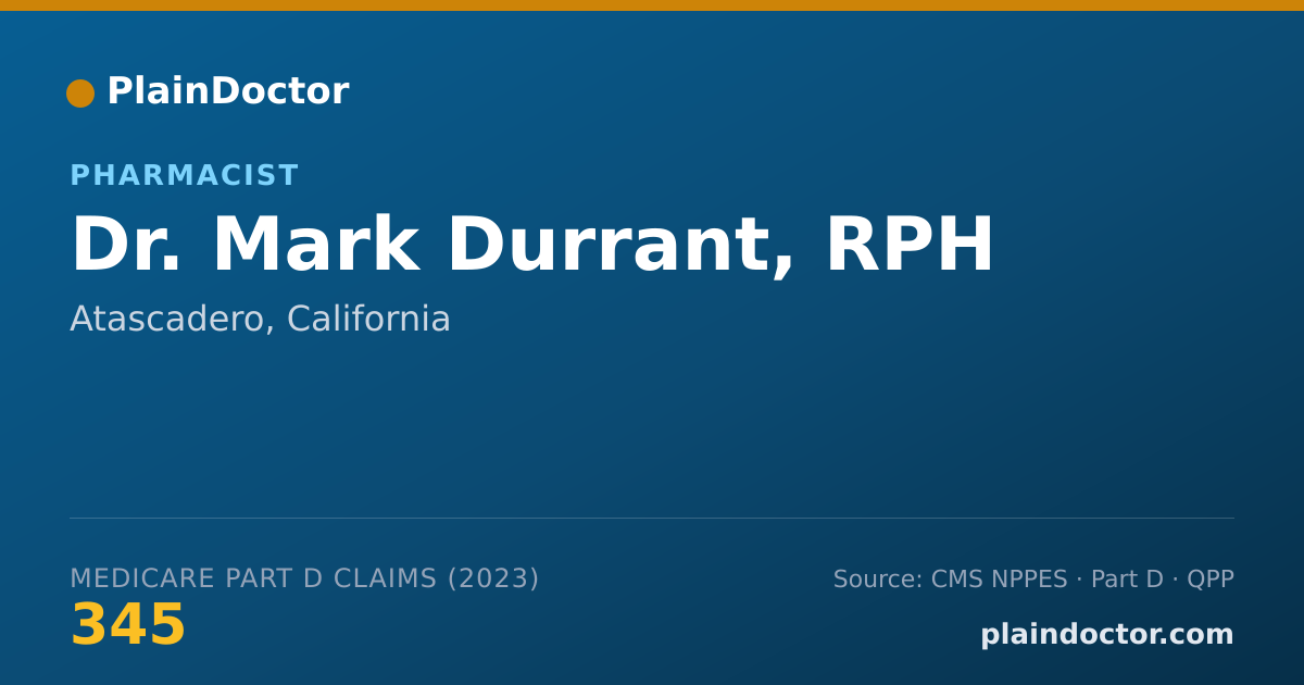 Shareable card for Mark Durrant, RPH - Pharmacist, Atascadero, CA