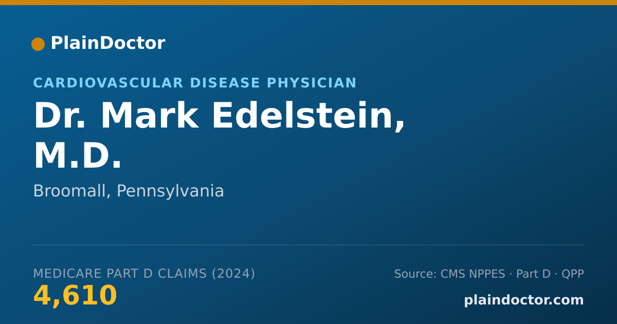 Shareable card for Mark Edelstein, M.D. - Cardiovascular Disease Physician, Broomall, PA