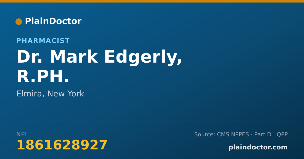 Shareable card for Mark Edgerly, R.PH. - Pharmacist, Elmira, NY